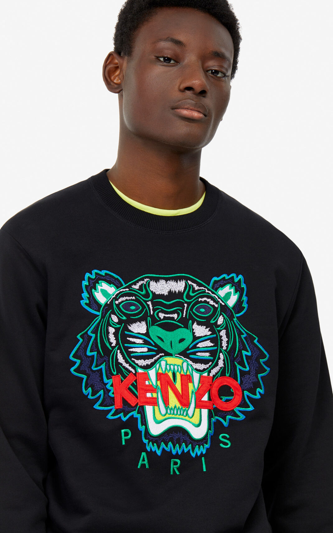 Kenzo Tiger Dukserice Muške - Crne - Hrvatska HGIPDJ801